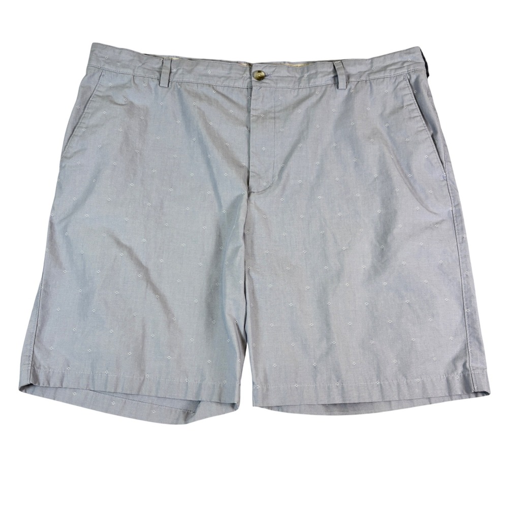 Van Heusen Studio Mens Shorts Blue Geometric Micro Pattern Flat Front Size 44